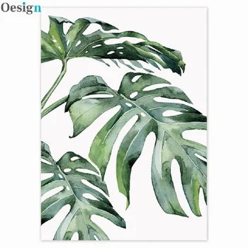 Malířské Plátno Obraz, Plakát Tropické Rostliny Plakát Green Leaf Moderní Nástěnné Malby Obývací Pokoj Ložnice Dekorativní Obraz, Plakát