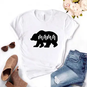 Mama Bear Dámské tričko Cotton Hipster Vtipné tričko Dárkové Lady Yong Dívka, 6 Barev Top Tee ZY-605