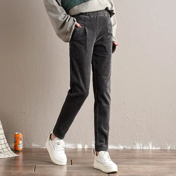 Manšestrové Kalhoty Harém Ženy Podzim Zima Korean Vysokým Pasem Kalhoty Plus Velikosti Ženy Streetwear Pantalones Mujer Tepláky