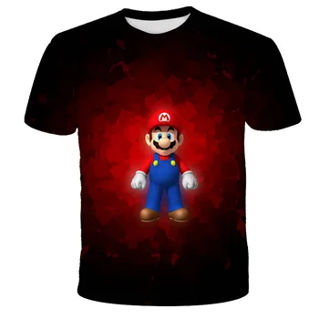 Mario 3D nové barevné malované pánské tričko 3D tištěné T-košile, kolem krku módní T-shirt, pánské a dámské tričko, kreslený T-shir