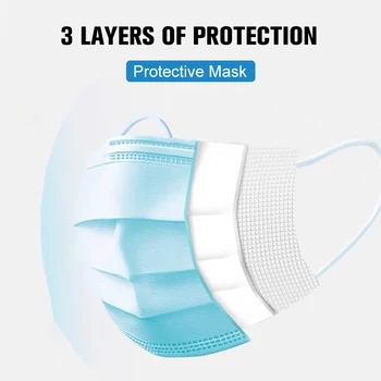 Maska na Jedno použití Nonwove 3 Vrstvy Vrstvy Filtr, Maska ústa, Obličej, maska, filtr bezpečné Prodyšné Ochranné masky Skladem