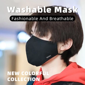 Masky Omyvatelným Opakovaně Použitelné Pro Ochrana S Filtrem, Černá Bílá Módní Bavlněné Prachotěsný Proti Prachu Maska Úst Dospělých Léto