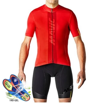 MAVIC 2019 Letní Muži Krátkým Rukávem Cyklistika Jersey Set MTB Maillot Ropa Ciclismo Uniformes Quick-dry Bike Oblečení Cyklu Oblečení