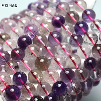 Meihan doprava Zdarma (2bracelets/set) přírodní 9-9.3 mm Super 7 crystal hladké kulaté korálky kámen pro výrobu šperků design