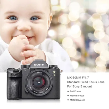 Meike 50mm F1.7 Manuální Ostření Objektiv pro Sony alpha E-mount A6300 A6000 A6500 NEX3 NEX7 A7 A7II A7III Full Frame Mirrorless Fotoaparát