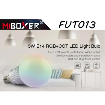 Miboxer FUT013 5W E14 RGB+CCT LED Světlo Blub AC100~240V 2.4 G WiFi dálkové ovládání Stmívatelné led lampa Domy, Restaurace,Bary