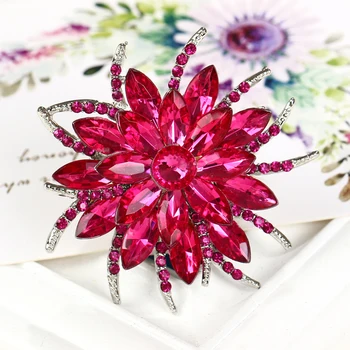 MINHIN Dámy Rakouský Crystal Brož Živůtek Kolíky Ženy Křehká Květina Velké Brože Módní Svatební Bijoux Femme
