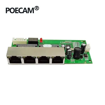 Mini 5 port 10/100mbps síťový přepínač 5-12v široký vstupní napětí, inteligentní sítě ethernet rj45 pcb modul s led vestavěný