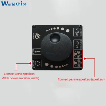Mini Bluetooth 5.0 Audio Zesilovač Deska 50W+50W ZESILOVAČ 3,5 MM AUX Jack USB Disk APLIKACE Ovládání s ovládáním Hlasitosti PRO Reproduktor