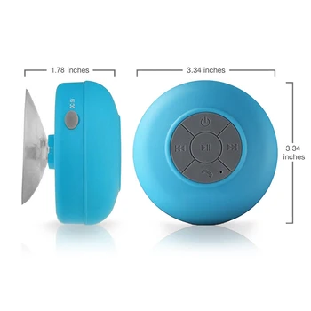 Mini Bluetooth Reproduktor Vodotěsné Bezdrátové Reproduktory HandsFree Pro Koupelny, Sprchy Subwoofer Hudební Reproduktor S Odsáváním