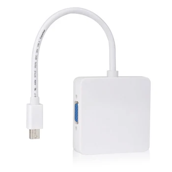 Mini Display Port DP Thunderbolt na DVI/VGA/HDMI Převodník Adaptér 3 v 1 pro Apple iMac, Mac Mini Pro Vzduch Kniha