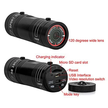 Mini F9 HD 1080P Kolo, Motocykl Helma Sportovní Kamera Video Rekordér DV Videokamera Mini Kamera