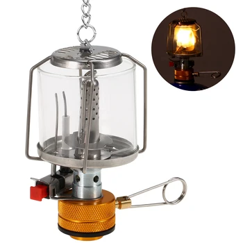 Mini Plynová Lampa Venkovní Camping Lantern Stan Svítilna Pochodeň Závěsné Skleněné Lampy Mini Camping Přenosné Plynové Světlo Camping Vybavení