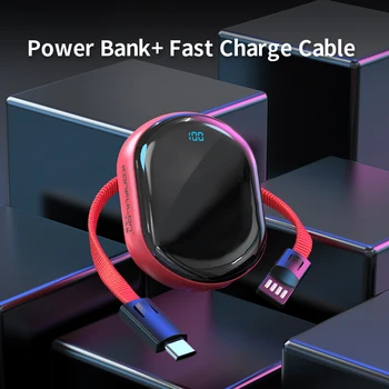 Mini Power Bank LED Displejem Přenosná Nabíječka PowerBank vyhřívaná Zrcátka Povrchu Banka Power10000mah Slim Bank Pro Xiaomi Iphone12