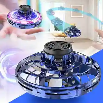 Mini Prstu Rotující Létající Gyroskop Indukční UFO Drone Hračka S LED Světly Indukční UFO Dekomprese Hračky Pro Děti