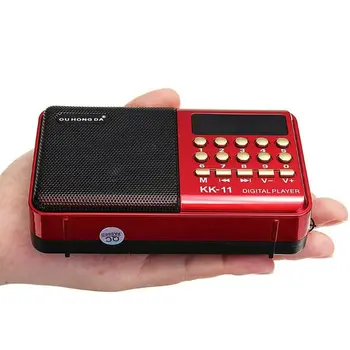 Mini Přenosný Kapesní K11 Rádio Multifunkční Digitální FM USB TF MP3 Přehrávač Reproduktor Zařízení, Dodávky