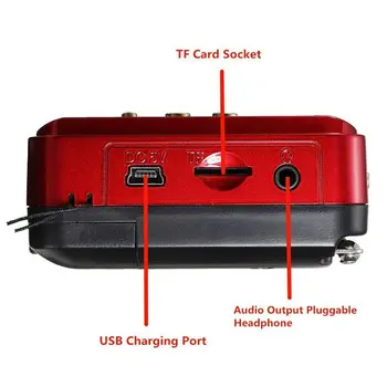 Mini Přenosný Kapesní K11 Rádio Multifunkční Digitální FM USB TF MP3 Přehrávač Reproduktor Zařízení, Dodávky