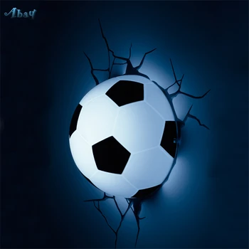 Mini Stereo Fotbal 3D Crack, Tapety, Nástěnné Lampy Noční Světla Chlapec pokoj Obývací Pokoj Dekorativní Ložnice Noční lampičky Svítidla