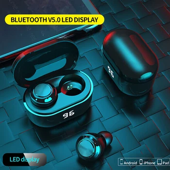Mini TWS Bluetooth 5.0 Sluchátka Bezdrátová Sluchátka 9D hi-fi Stereo Sportovní Vodotěsné Bezdrátové Sluchátka Headset S LED Displejem