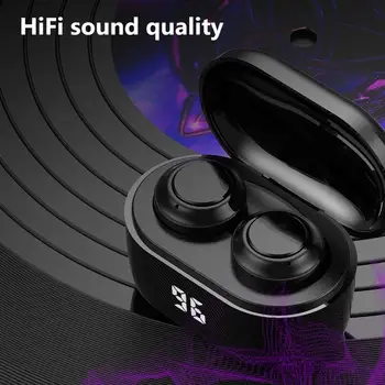 Mini TWS Bluetooth 5.0 Sluchátka Bezdrátová Sluchátka 9D hi-fi Stereo Sportovní Vodotěsné Bezdrátové Sluchátka Headset S LED Displejem