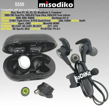 Misodiko S550 Silikonové Špunty Tipy Eartips pro Sojka X4 X3 X2, Běh, BlueBuds X, Svoboda/ Photive PH-BTE50/ LG HBS 760 810 910