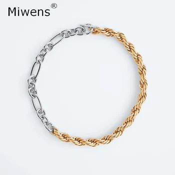 Miwens 2020 Za Metal Double Link Náhrdelník Pro Ženy, Vintage Maxi Kulatý Kruh Chian Náhrdelníky Náhrdelníky Šperky Christams Dárky