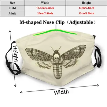 Mlčení Maska Vtipným Potiskem Opakovaně Pm2.5 Filtrační Maska Na Obličej Clarice Buffalo Bill Jame Gumb Hannibal Lecter Hawk Moth