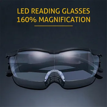 Mocný Pohled, LED Světlo, Brýle Presbyopie Lupa LED Světelný Noční Vidění Zvětšovací Brýle Brýle 160% Zvětšení PC