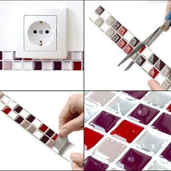 Moderní Design Linii Pasu Samolepky na Zeď Kuchyně Koupelna Wc Vodotěsné Samolepící PVC Tapety Hranice Mozaikové Dlaždice Samolepky