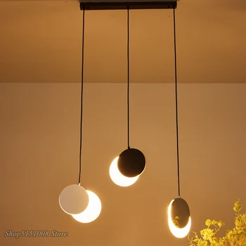 Moderní Kreativní Half Moon LED Přívěsek Světlo Ložnice Noční Závěsné Svítidlo Jídelna dekor Svítidla 3 Přepínatelné Barvy