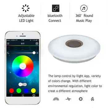 Moderní RGB LED Stropní Osvětlení 120W APLIKACE bluetooth Hudba, osvětlení, Domácí Inteligentní Stropní Svítidlo+Dálkové Ovládání Podpora alexa/googl