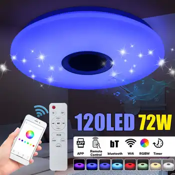 Moderní RGB LED Stropní Osvětlení 120W APLIKACE bluetooth Hudba, osvětlení, Domácí Inteligentní Stropní Svítidlo+Dálkové Ovládání Podpora alexa/googl