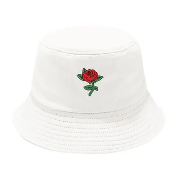 Moderní Unisex Bucket Hat pěší Turistika Lezení Lov, Rybaření Venkovní Ochranu Rose Print Čepice Pánské Dámské Letní Sluneční Klobouk #921