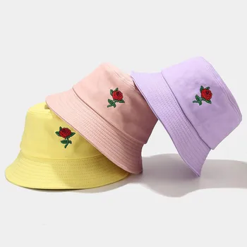 Moderní Unisex Bucket Hat pěší Turistika Lezení Lov, Rybaření Venkovní Ochranu Rose Print Čepice Pánské Dámské Letní Sluneční Klobouk #921