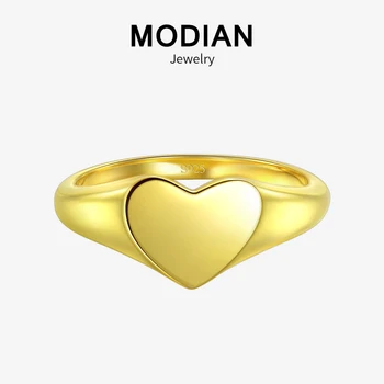 Modian 2019 Letní Módní Elegantní Zlatá Barva Srdce, Prsteny Klasické 925 Sterling Silver Ring Pro Ženy Svatební Dar