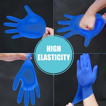 Modré Jednorázové Vinylové rukavice, 20ks Transparentní Dishwash Kuchyně, Zahradní Rukavice Latex zdarma Rukavice pro Domácnost PVC Rukavice na Jedno použití