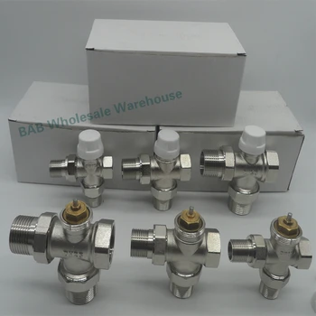 Mosazný trojcestný ventil Termostatický Ventil pro topný systém T typ regulátor teploty ventilu DN15 DN20 DN25 DN32