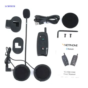 Motocykl Bluetooth Helmy Interphone V2-500 Venkovní Motocykl Komunikační Headset 2 Osoby 500 Metrů Bluetooth Intercom