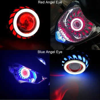 Motocykl Motorky Světlometů 1000LM moto reflektory LED Projektor Čočky Dual Halo Angel Devil Eye Motocicleta Lampy horké