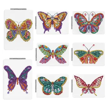 Motýl/Srdce Speciální DIY Diamantový Malování Zrcadlo Ženy, Dívka, Ultra-tenké Mini Make-up Zrcátko Výšivky Cross Stitch Kit