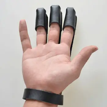 Mounchain 3 -finger Bow Arrow Lukostřelba Ochranné Rukavice Podporu Stráž Prstu Chránič, Rukavice, Sportovní Bezpečnost Lovecké Rukavice