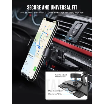 Mpow CA135 Gravitace Auto Držák Telefonu Auto-upínací Vydání Auta Mobilní Telefon Držák Pro CD Slot Pro iPhone Xs Max Huawei P30 Lite