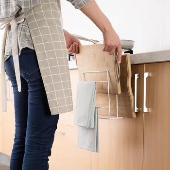 Multi-funkční dveře skříně věšák prkénko, Držák na ručník skladování závěsné police kuchyň organizátor Skladování Nástroj