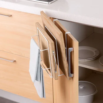 Multi-funkční dveře skříně věšák prkénko, Držák na ručník skladování závěsné police kuchyň organizátor Skladování Nástroj