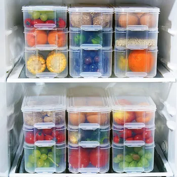 Multi-vrstva Chladící Úložný Box Ušetřit Prostor Kuchyně Organizátor Nudle Knedlík Celá Zrna Klasifikace Potravin Nástroj