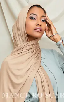 Muslimské Dlouho Jersey Hidžáb Šátek Ženy Zimní Šátek Soild Barva Modální Islámské Šátky a Zábaly Hijabs Fulárových Femme Musulman