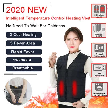 Muži Podzim zimní Inteligentní topení Bavlna Vesta USB Infračervené Elektrické Topení Vesta Ženy Venkovní Flexibilní Tepelné Zimní Teplá Bunda