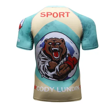 Muži Rukáv Raglánového Naštvaný Medvěd 3D Tištěné T-košile Muži Komprese Košile 2018 Letní NOVÉ Cosplay Crossfit Topy Pro muže Fitness