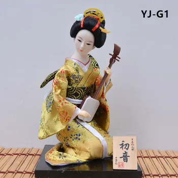 MYBLUE 22 cm Kawaii Tradiční Japonská Gejša, Kimono, Panenka Socha Japonský Dům Figurka Domácí Pokoj Dekorace Doplňky