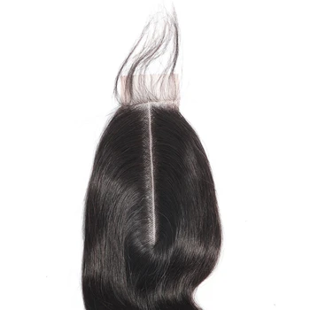 MYLOCKME Tělo Vlna 2x6 Střední Část Uzavření Peruánské Lidské Vlasy K Kim Remy Vlasy Rovné Uzavření Přírodní Barva Pro Ženy